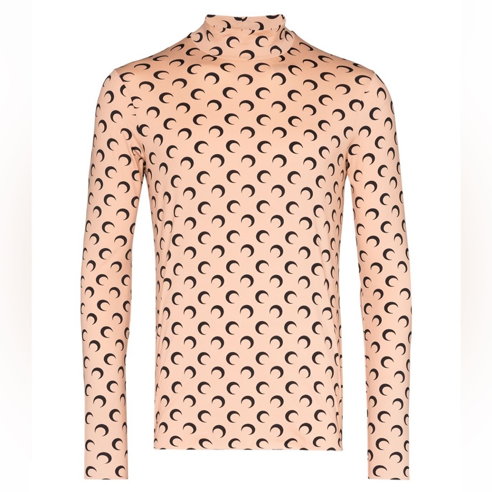 Marine Serre Logo Print Turtleneck